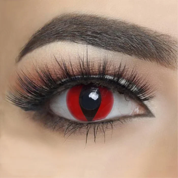 Cat Eye Red Kirmizi Renkli Yillik Lens 2